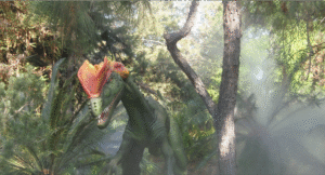 jungle theme with fog special fx and a dinosaur