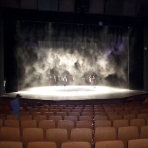 Theatre humidity and special effects with fog misting system